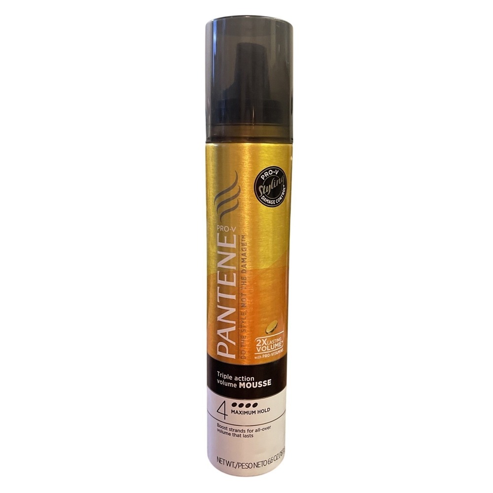 Pantene Pro V Mousse Fine Hair Triple‎ Action Volume 4 Maximum Hold 6.6 Oz New